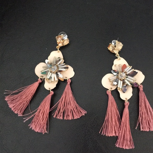 Badgley Mischka Jewelry - New Badgley Mischka Flower, stones & Tassels Earri Badgley Mischka Jewelry - New Badgley Mischka Flower, stones & Tassels Earri